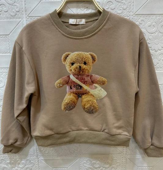 Pull TEDDY MARRON Paillettes